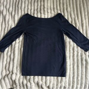GAP Womens 3/4 Sleeve Navy Blue Shirt